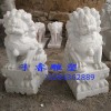 天安門蹲獅漢白玉雕刻石獅子廠家，曲陽(yáng)石雕獅子定做，
