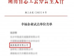 幸福威勝|威勝榮獲“湖南省幸福企業試點單位”